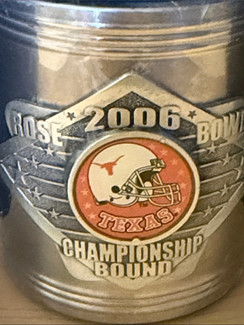 Vintage -2006 Rose Bowl Texas Championship Bound Metal Collectible Cup holder